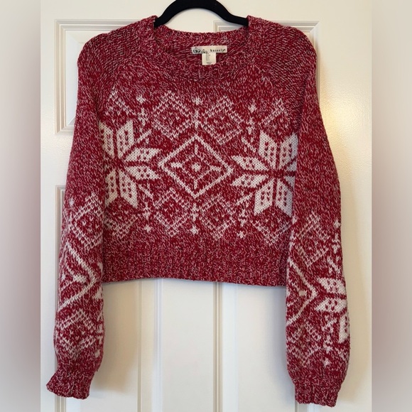 Kaisley Red and White Snowflake Wool Blend Sweater Size Small - Picture 1 of 9
